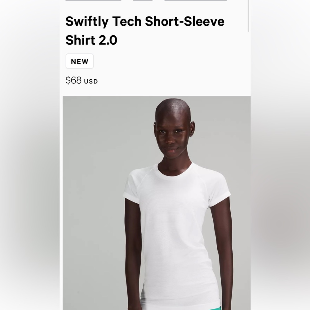 Lululemon Swiftly Tech Short Sleeve White Tshirt